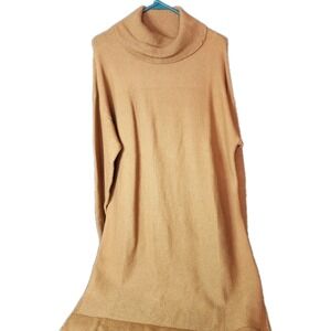 BTFBM Women's Sweater Dress Turtle Neck Knee Length Mustard Color SZ XL NWT